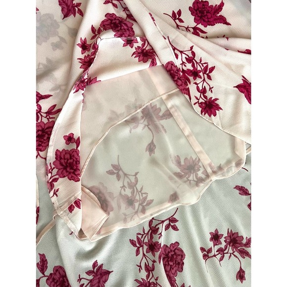 CECE Secret Blush Floral Spring Bouquet Ruffled Hi Low Maxi Dress Sz M - Picture 15 of 16
